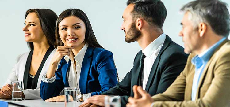 team of administrators prepare for press conference